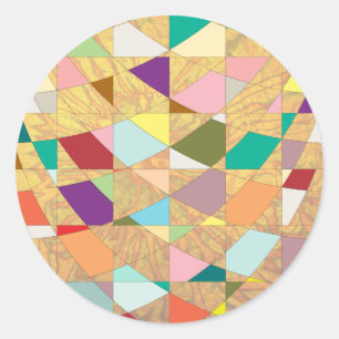 Sticker Rond Couleurs Abstraites éclatement du soleil