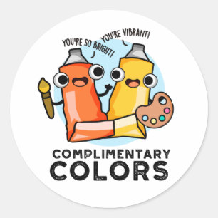 Sticker Rond Couleurs Compliables Funny Paint Pun
