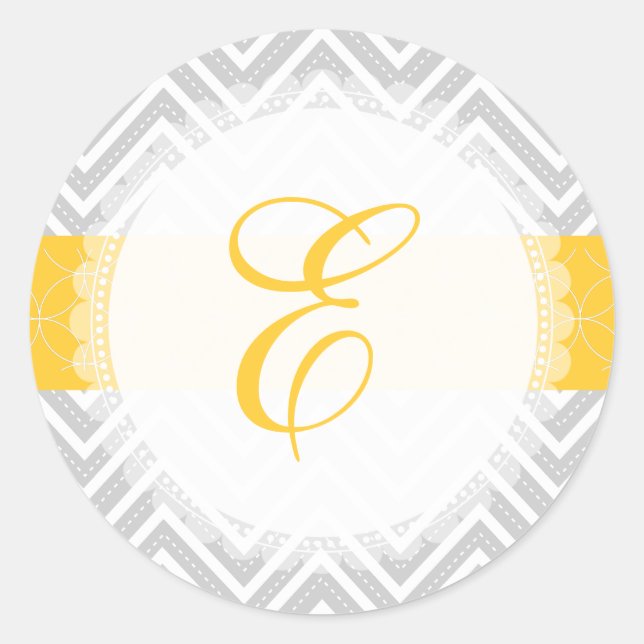 Sticker Rond Couleurs de chevron/monogramme/do-it-yourself PixD (Devant)