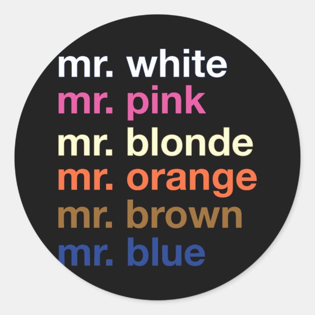 Sticker Rond Couleurs de gangster (Devant)