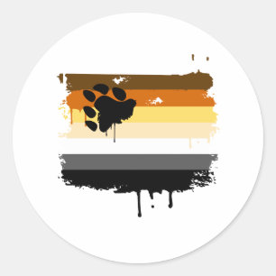 Sticker Rond Couleurs de la fierté de l'ours