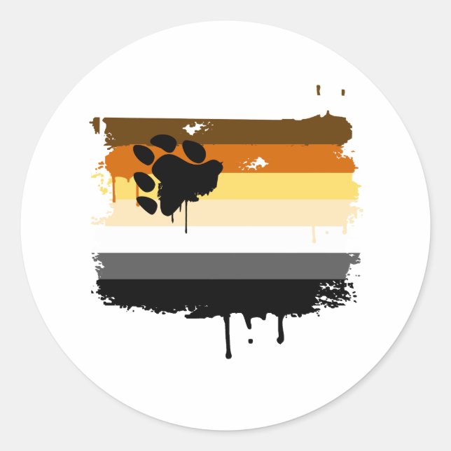 Sticker Rond Couleurs de la fierté de l'ours (Devant)