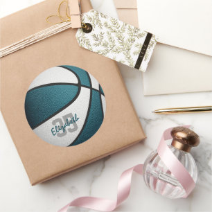 Sticker Rond Couleurs de l'équipe de basket des filles blanches