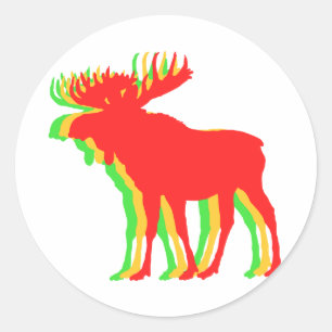 Sticker Rond Couleurs de l'ombre de l'orignal - Choisir la coul