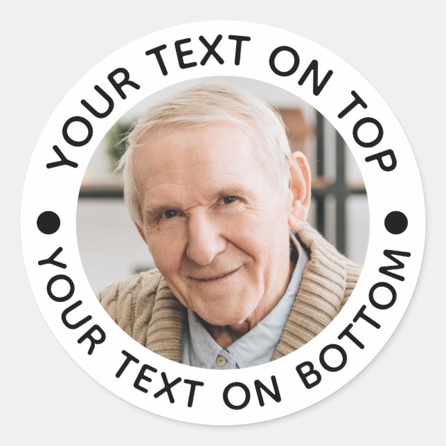 Sticker Rond Couleurs de texte personnalisées (Devant)