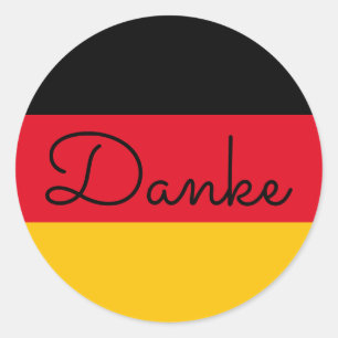 Sticker Rond Couleurs du drapeau allemand Danke