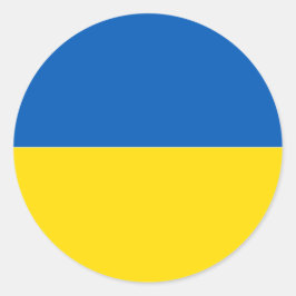 Sticker Rond Couleurs du drapeau Solid Ukraine