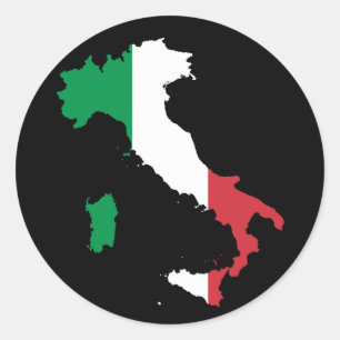 Sticker Rond Couleurs italiennes sur la botte