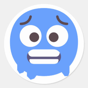 Sticker Rond Couleurs modifiables Emoji adorables face froide b
