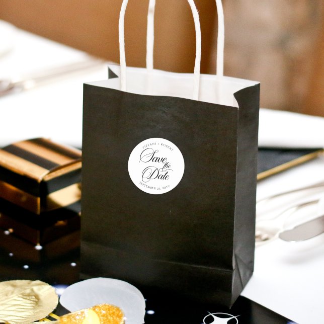 Sticker Rond Couleurs modifiables Enregistrez la date Minimalis (Créateur téléchargé)