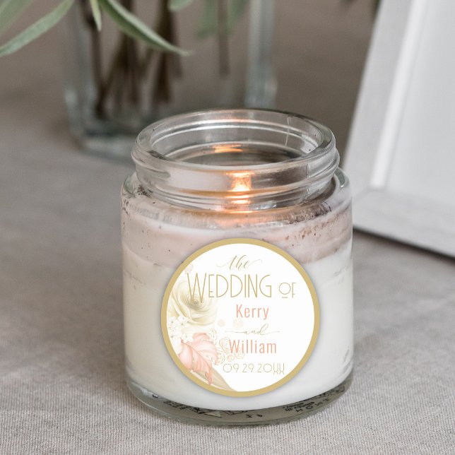 Sticker Rond Couleurs neutres Mariage élégant (Créateur téléchargé)