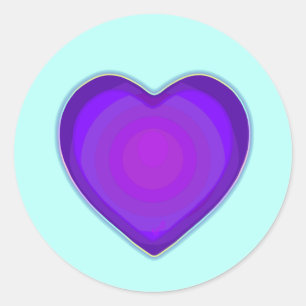 Sticker Rond Couleurs pastel & coeurs violets battre