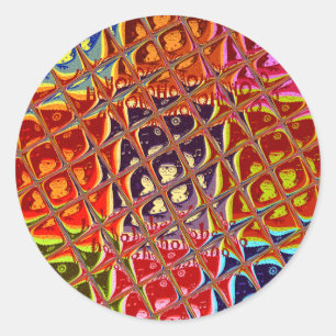 Sticker Rond Couleurs spéciales Noël Père Noël neige HoHoho Pop