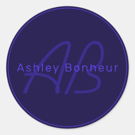 Sticker Rond Couleurs violettes profondes modernes | Nom et mon