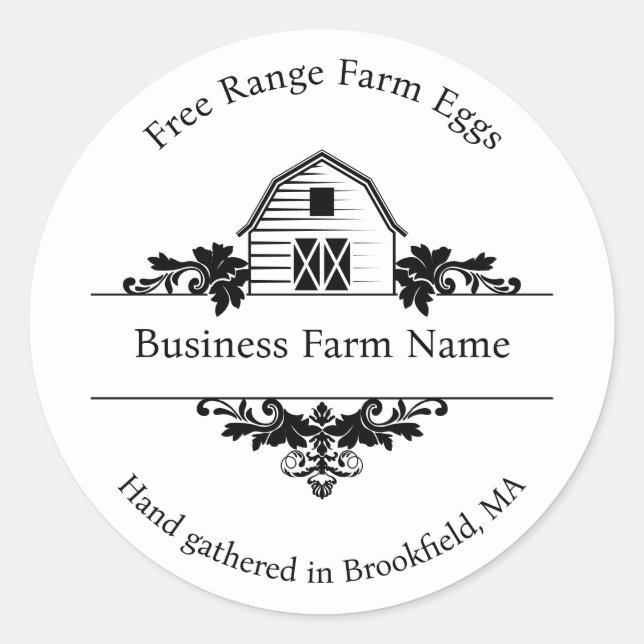 Sticker Rond Country Barn Farm (Devant)
