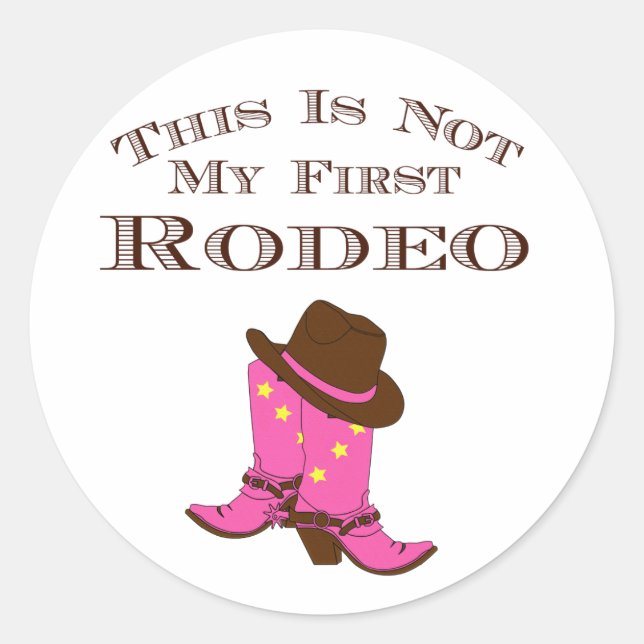 Sticker Rond Country Chic "Ce N'Est Pas Mon Premier Rodéo" (Devant)