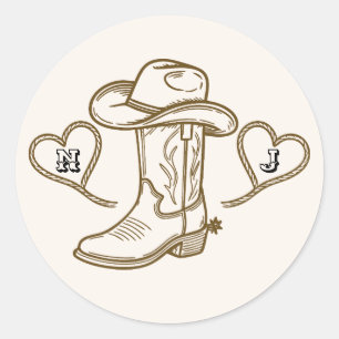 Sticker Rond Country Western Vintage Dernier Rodéo Enterrement 