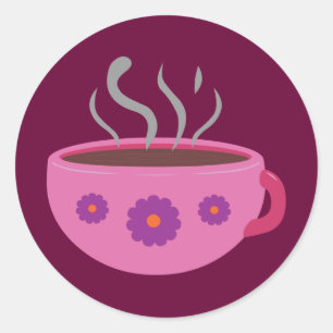 Sticker Rond Coupe chaude de café