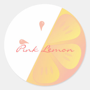 Sticker Rond Coupe de citron rose