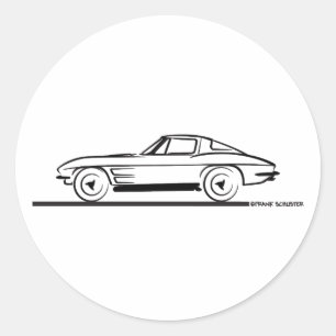 Sticker Rond Coupe de la fenêtre de la Corvette Sting Ray 1963