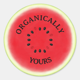 Sticker Rond Coupe de pastèque personnalisée
