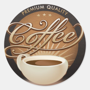 Sticker Rond Coupe du café et du café