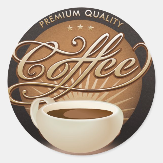 Sticker Rond Coupe du café et du café (Devant)