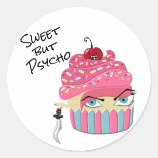Sticker Rond Coupe rose pâle Kawaii Cupcake Halloween Party