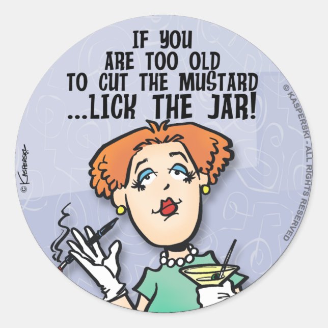 Sticker Rond Couper La moutarde (Devant)