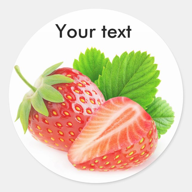 Sticker Rond Couper les fraises (Devant)