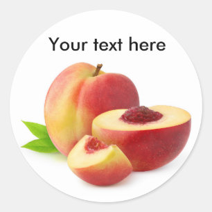 Sticker Rond Couper les pêches de nectarine