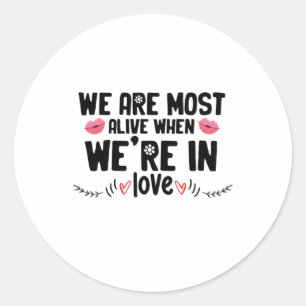 Sticker Rond Couple Cadeau Nous Sommes Dans L'Amour