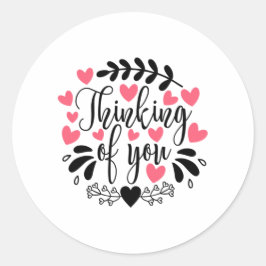 Sticker Rond Couple Cadeau Penser De Vous