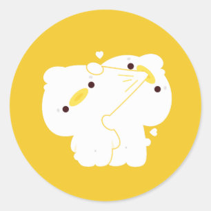 Sticker Rond Couple de canard