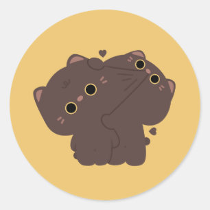 Sticker Rond Couple de chats de Bombay
