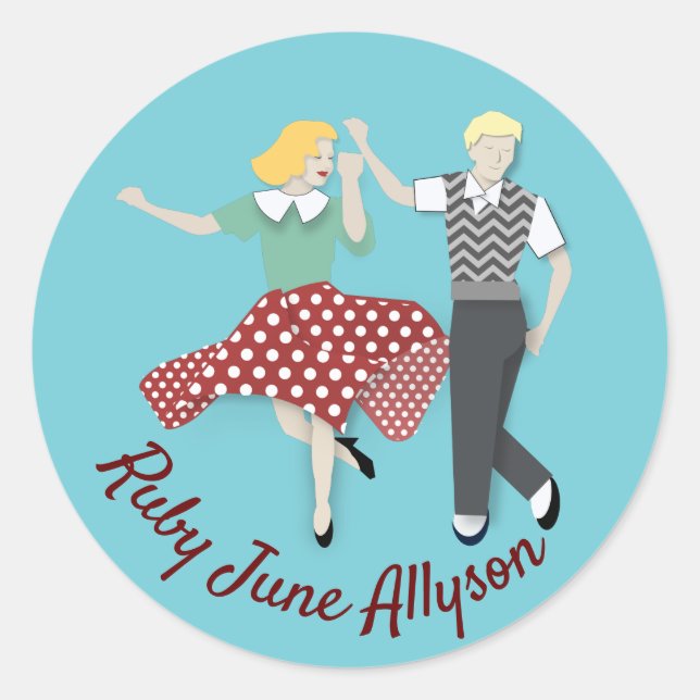 Sticker Rond Couple de danse (Devant)