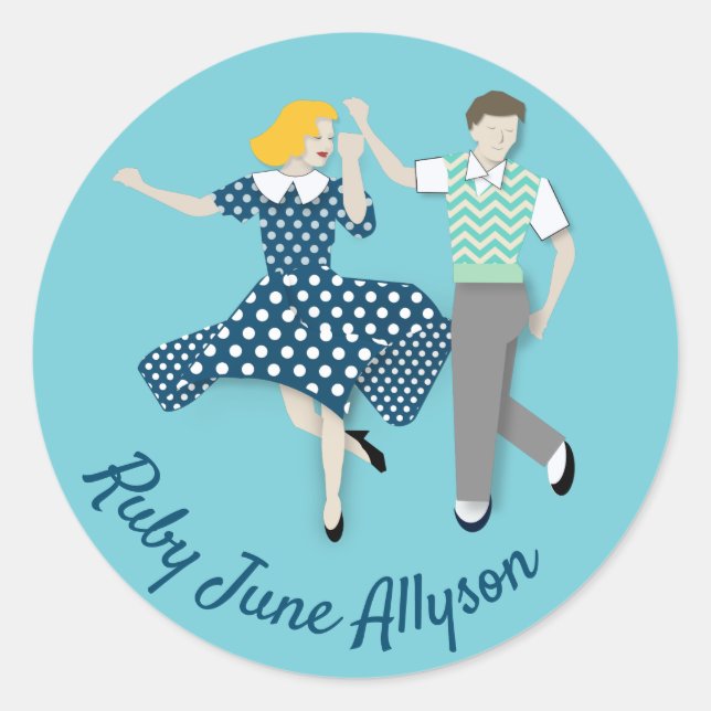 Sticker Rond Couple de danse (Devant)