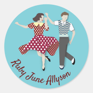 Sticker Rond Couple de danse