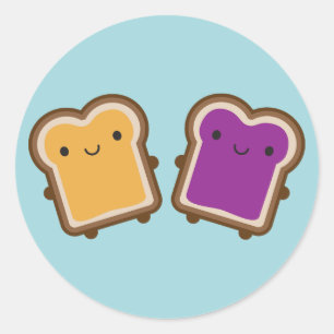 Sticker Rond Couple de sandwich au beurre de cacahuète et à la