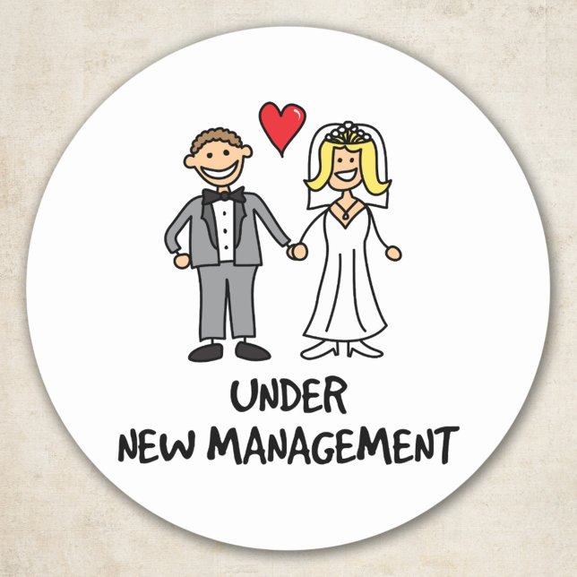 Sticker Rond Couple mariage - Sous la nouvelle gestion (Créateur téléchargé)