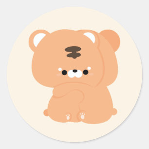 Sticker Rond Couple Tigre mignon