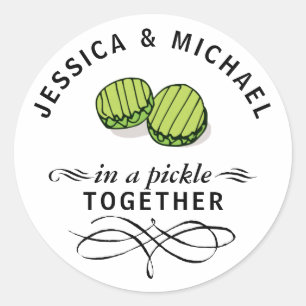 Sticker Rond Couples dans une chiche ensemble Personnalisé