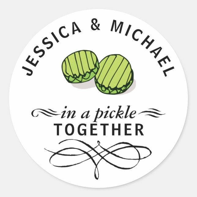 Sticker Rond Couples dans une chiche ensemble Personnalisé (Devant)