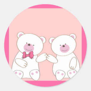 Sticker Rond Couples d'ours