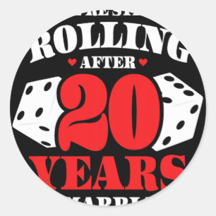 Sticker Rond Couples mariés 20 ans - Funny 20e Mariage Anni