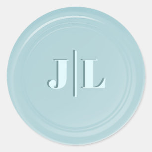 Sticker Rond Couples Monogramme initial Faux Cire Sceau Design