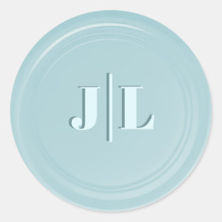 Sticker Rond Couples Monogramme initial Faux Cire Sceau Design
