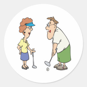 Sticker Rond Couples Qui Golf Ensemble Restent Ensemble