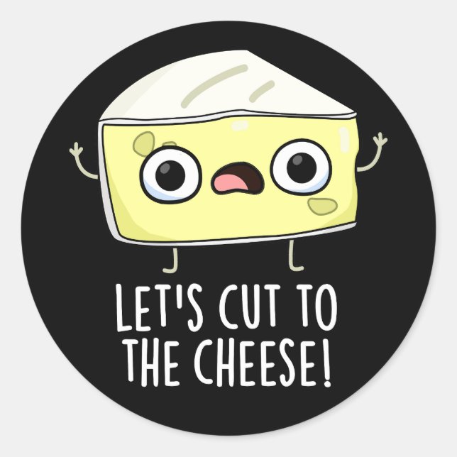 Sticker Rond Coupons Au Fromage Drôle Pun De Nourriture Sombre  (Devant)