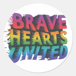 Sticker Rond Courageux Coeurs unis